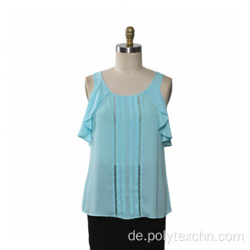 Damen Chiffon Bluse Rüschenärmel